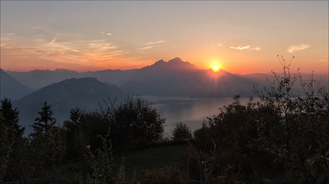 Mountains Sunset Poster